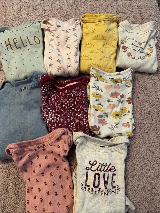 Just One You By Carters Other - 🩷🌼 9-Piece Baby Girl Long Sleeve Bodysuit Bundle 18M | Carter’s & Hudson Baby